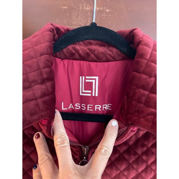 LASSERE CELVET QUILTED JACKET WINE COLOR SIZE SMALL - Picture 3 of 6